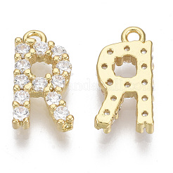 Brass Micro Pave Cubic Zirconia Charms&nbsp;KK-T060-05-R-G-NF
