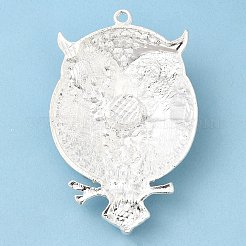 亜鉛合金チャーム  ラインストーン付き  フクロウ  アクアマリン  57.5x37.5x12mm  穴：2.2mm&nbsp;ALRI-Q364-01S-02