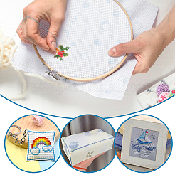 6枚 3色 11ct クロスステッチ生地シート  綿の刺繍生地  衣類工芸品を作るため  正方形  ミックスカラー  300x300mm  2pc /カラー&nbsp;AJEW-PH0006-56
