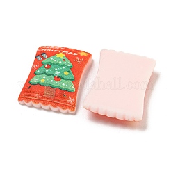 クリスマステーマの不透明樹脂デコデンカボション  スナック菓子袋  クリスマスツリー  26.5x18x5mm&nbsp;CRES-B022-03A