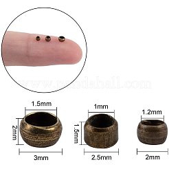 真鍮製つぶし玉カシメ玉  アンティークブロンズ  6.5x1.3cm  2010個/箱&nbsp;KK-PH0035-29AB