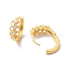 Clear Cubic Zirconia Ring Hoop Earrings&nbsp;EJEW-P199-05G