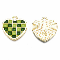 Rack Plating Alloy Checkerboard Pendants&nbsp;PALLOY-S132-257B-RS