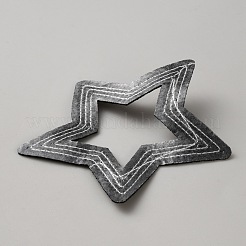 フェルトとPVCの刺繍糸のアイロン接着/縫い付けパッチ  ホットメルト接着剤  布のアップリケ  スター  ブラック  88x88x1mm&nbsp;PATC-WH0023-13