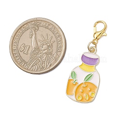 Orange Bottle Alloy Enamel Pendant Decorations&nbsp;HJEW-JM03956