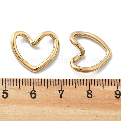 PVD真空メッキ304ステンレススチールハートリンクリング  18KGP本金メッキ  16.5x18x5mm&nbsp;STAS-R130-08G
