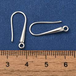 真鍮のピアスフック  カドミウムフリー＆鉛フリー  925銀メッキ  20x8x2mm  穴：1.6mm  ピン：0.8mm&nbsp;KK-H502-15S