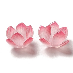 蓮の形の模造アクリルビーズキャップ  DIYのジュエリーには  パールピンク  18~20x12~13mm  穴：1~1.4mm&nbsp;SACR-C002-12