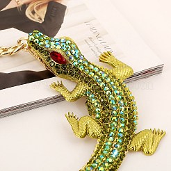 Rhinestone Crocodile Bib Necklace with Alloy Chains&nbsp;JN1133A