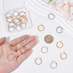 12 Pairs 2 Colors 201 Stainless Steel Hoop Earrings for Women&nbsp;EJEW-UN0003-02