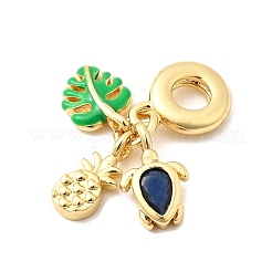 Brass & Blue Resin European Dangle Charms&nbsp;KK-F904-14G