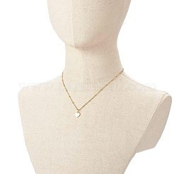 ビーズハートペンダントネックレス  304ステンレススチールサテライトチェーン付き  ゴールドカラー  17.72インチ（45cm）&nbsp;NJEW-JN03621-02