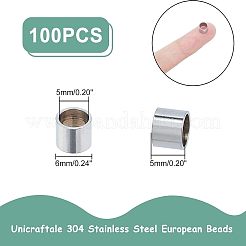 304 Stainless Steel European Beads&nbsp;STAS-UN0018-56P
