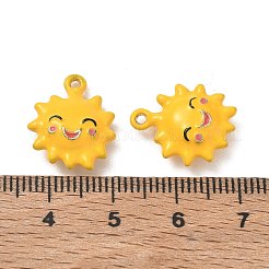 合金エナメルチャーム  太陽のチャーム  長持ちメッキ  ゴールドカラー  ラックめっき  ゴールド  17x16x4mm  穴：1.2mm&nbsp;AL-CBA84C5-04G