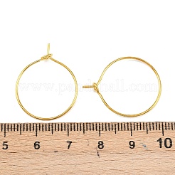 真鍮のワイングラスのチャームリング  フープピアスパーツ  カドミウムフリー＆鉛フリー  ゴールドカラー  20x0.8mm  20ゲージ&nbsp;EC067-1G