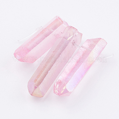Electroplated Natural Quartz Crystal Graduated Beads Strands&nbsp;LS-G-P315-A08