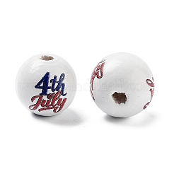 Independence Day Theme Wood European Beads&nbsp;WOOD-M011-07C