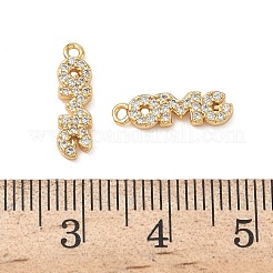 真鍮マイクロパヴェクリアキュービックジルコニアペンダント  言葉  ニッケルフリー  18KGP本金メッキ  15x4x2mm  穴：1.2mm&nbsp;KK-B160-10G