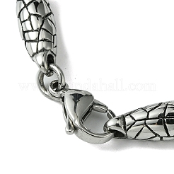 304 Stainless Steel Snake Skin Link Chain Bracelets for Women Men&nbsp;BJEW-C063-01AS