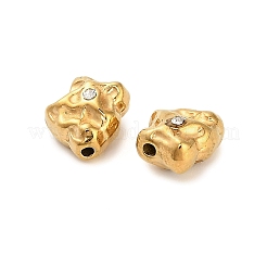 304ステンレススチールクリスタルラインストーンビーズ  イオンプレーティング（ip）  18KGP本金メッキ  10.5x9.5x6mm  穴：1.2mm&nbsp;STAS-U047-03G