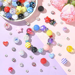 DIYジュエリー作成キット  アクリル、樹脂、プラスチック、ABSプラスチック模造真珠ビーズを含む  ポリマークレイと真鍮のラインストーンスペーサービーズ  レッド  16mm  穴：1.5mm&nbsp;DIY-YW0017-69B