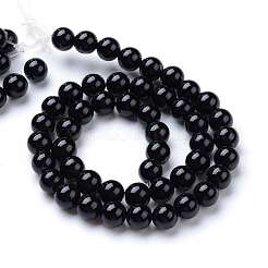 Natural Black Onyx Round Bead Strands&nbsp;X-G-T055-8mm-10