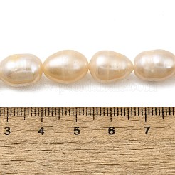 天然養殖淡水パールビーズ連売り  ライス  グレード4a+  桃パフ  10~11mm  穴：0.5mm  約28~31個/連  34cm&nbsp;PEAR-I007-01H-02B