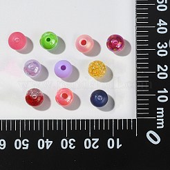 200 個 10 スタイル不透明なアクリル ビーズ  ABカラー  ラウンド  ミックスカラー  8x7~7.5mm  穴：2.5mm  20個/スタイル&nbsp;MACR-CJ0001-46