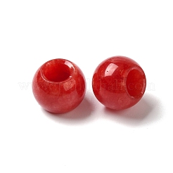 天然白翡翠（染色）ヨーロッパビーズ  大穴ビーズ  ロンデル  レッド  12~12.5x9~10.5mm  穴：5.5~6mm&nbsp;G-N342-03Q
