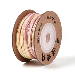 30mセグメント染色マクラメコットンコード  丸編みロープ  壁掛け用  工芸  ギフト包装  ベージュ  1mm  約32.81ヤード（30m）/ロール&nbsp;OCOR-T018-01V