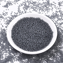 MIYUKIラウンドロカイユビーズ  日本製シードビーズ  11/0  （rr152f）マット透明グレー  2x1.3mm  穴：0.8mm  約5500個/50g&nbsp;SEED-X0054-RR0152F