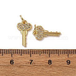 Brass Micro Pave Clear Cubic Zirconia Charms&nbsp;KK-A270-03H-G
