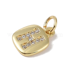 Rack Plating Brass Micro Pave CLear Cubic Zirconia Charms&nbsp;KK-E110-14G-H