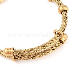 Adjustable 304 Stainless Steel Charm Bangles&nbsp;BJEW-F326-03G
