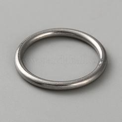 304ステンレススチールリンクリング  丸いリング  ソリッド  ステンレス鋼色  31x3mm  内径：25mm&nbsp;STAS-WH0017-056B