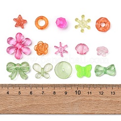 プラスチックビーズ  混合図形  ミックスカラー  7~23x5~23x2~10mm  穴：1~3.5mm  約1724個/500g&nbsp;KY-Z003-28