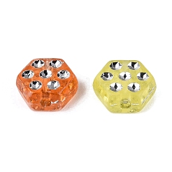 プラスチック製の六角形ビーズ  シルバーライン入り  ミックスカラー  8~8.5x9x4mm  穴：1.5mm  約2777個/500g&nbsp;KY-Q002-11