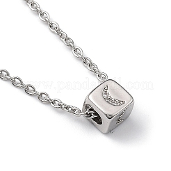 Cube Micro Pave Cubic Zirconia Pendant Necklaces & Bracelets Sets&nbsp;SJEW-JS01116-01