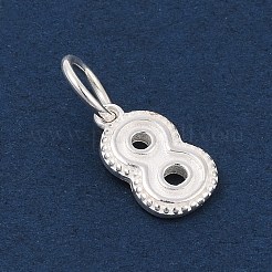 ナンバーシリーズ 925 スターリングシルバーチャーム  スタンプ925個と丸カン付き  銀色のメッキ  8  10.5x6.5x1.5mm  穴：3.5mm&nbsp;LS-STER-Q002-01I
