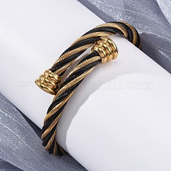 女性用304ステンレススチールトルクバングル  イオンプレーティング（ip）  ミックスカラー  3/4インチ（1.9cm）  内径：2-1/4インチ（5.75x5.7cm）&nbsp;BJEW-P310-24MC02