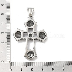 304ステンレスペンダント  アンティークシルバー  クロスとクロス  46x33x4mm  穴：8x5mm&nbsp;STAS-M336-01G-AS