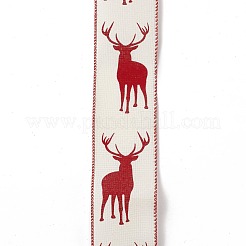 Christmas Theme Polyester Imitation Linen Wrapping Ribbon&nbsp;SRIB-P020-01A