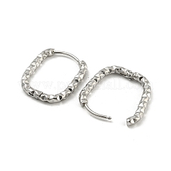 変色しない304ステンレススチールフープピアス  長方形  ステンレス鋼色  22x16.5mm&nbsp;STAS-A091-17A-P