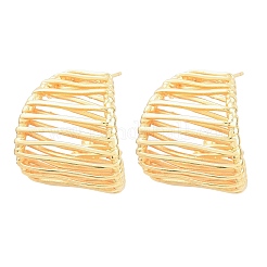 真鍮製スタンドピアス  カドミウムフリー＆鉛フリー  長持ちメッキ  ラックめっき  18KGP本金メッキ  25x25mm&nbsp;EJEW-P346-03G