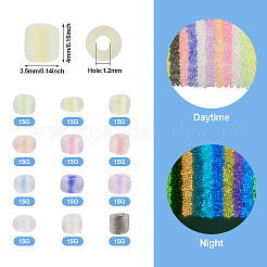 180G 12 Color Luminous Frosted Glass Beads&nbsp;FGLA-TA0001-02