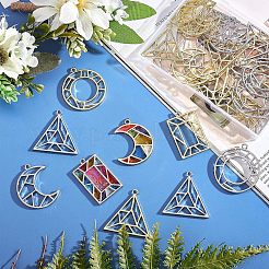 Hollow Alloy Kitten Open Back Bezel Pendants&nbsp;PALLOY-OC0002-64