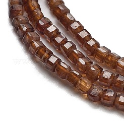 天然石ガーネットビーズ連売り  ファセットテーブルカットキューブ  1.5~2.5x1.5~2.5x1.5~2mm  穴：0.4mm  約183~186個/連  15.35~15.55''（39~39.5センチメートル）&nbsp;G-H042-B15-01A