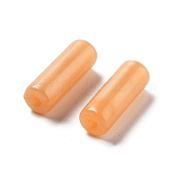 不透明なアクリルビーズ  ツートン  コラム  砂茶色  13.5x4.7mm  穴：1.4mm&nbsp;OACR-Q196-03D