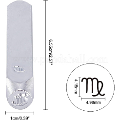 鉄シールスタンプ  スタンピングツール  レザークラフト用  12つの星座模様  乙女座  65.5x10mm&nbsp;AJEW-BC0001-06I
