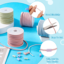 DIY マカロン カラー ヘア タイ メイキング キット  20mのナイロンゴムコードを含む  プラスチックヘアロープチューブバックル100個。  ミックスカラー&nbsp;DIY-TA0004-55